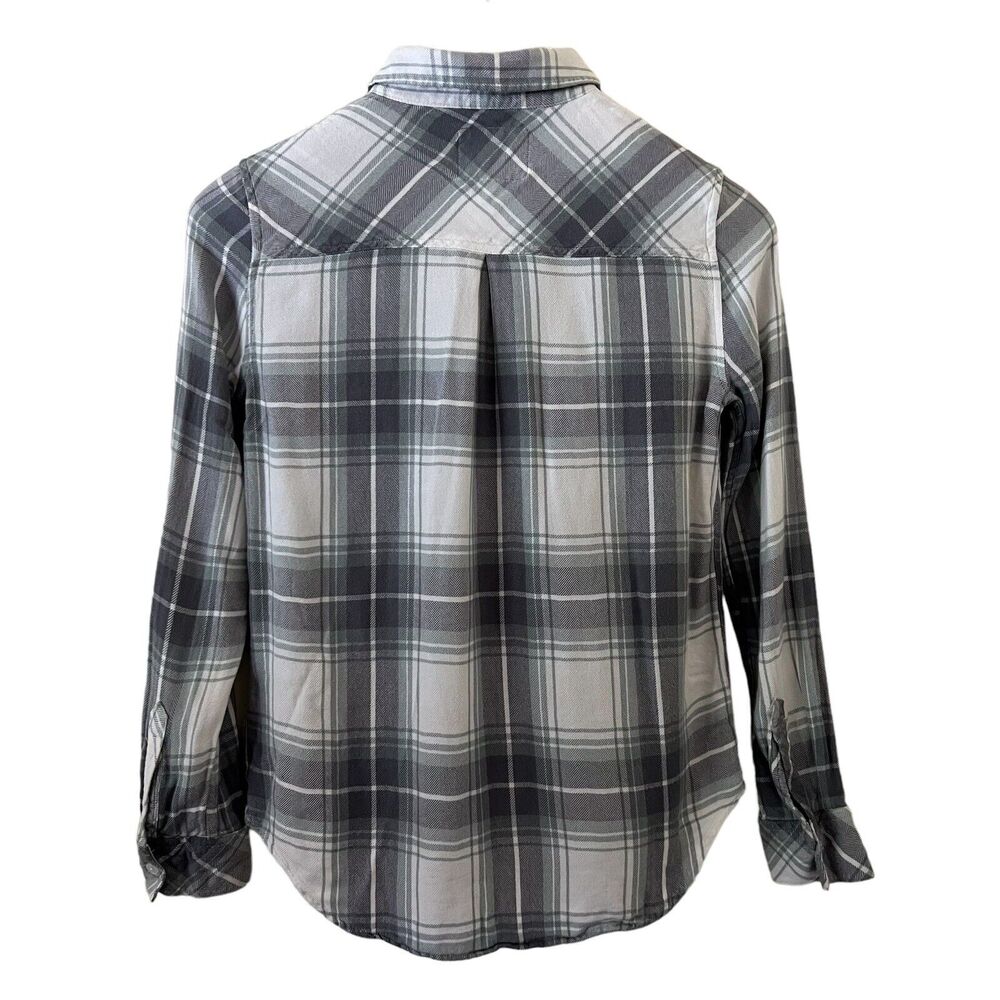 Rails Women's Hunter Ocean Blue/White Plaid Button-Up Long Sleeve Shirt - XS - Picture 4 of 9